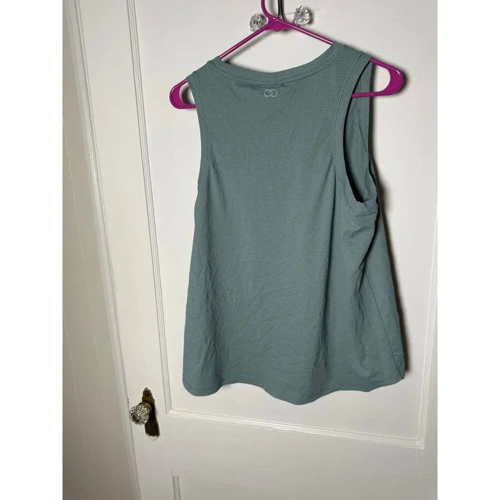 Calia Carrie Underwood Bubble Mesh High Low Tank Top Blue Agave XXL NEW Athletic - Picture 8 of 8